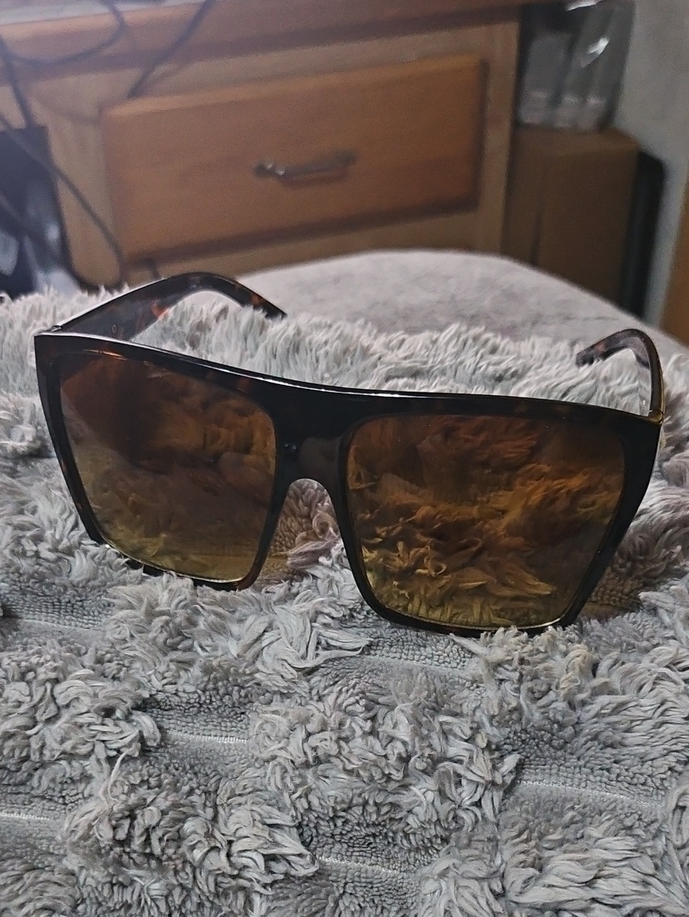 Amazon Tortoiseshell Oversized Square Sunglasses - Brown Lenses Unisex